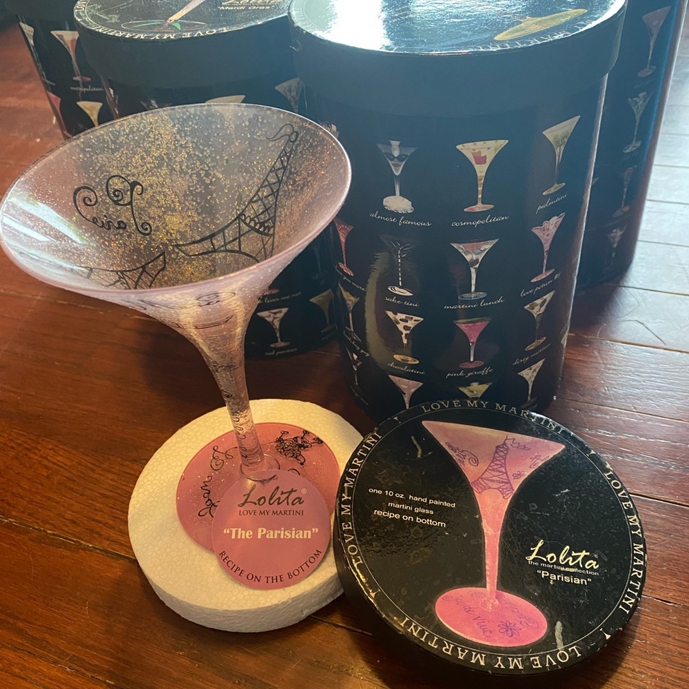 Parisian Lolita painted martini glass